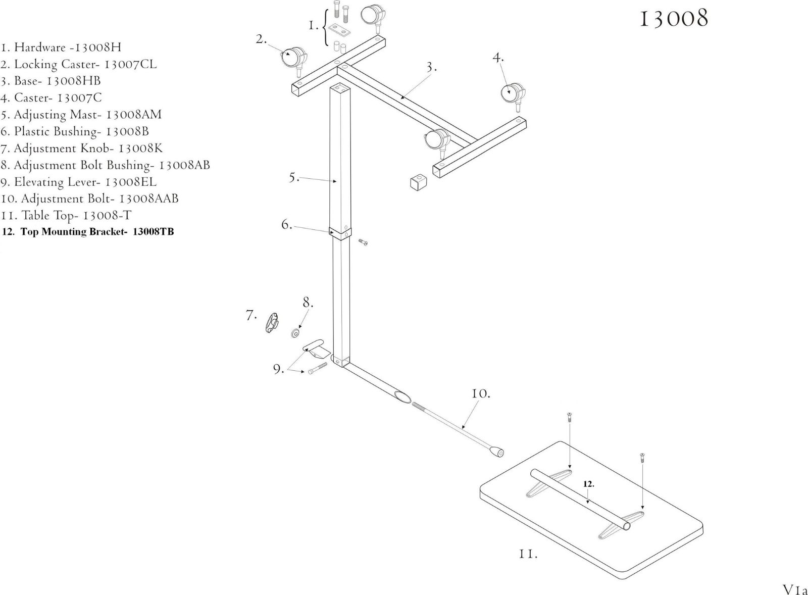 Drive Medical Deluxe TiltTop Overbed Table